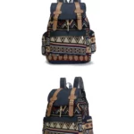 Sac à dos en toile imprimé pour femmes, sacs d’école nationaux pour adolescents, sac à dos de voyage de week-end, sac à dos en denim