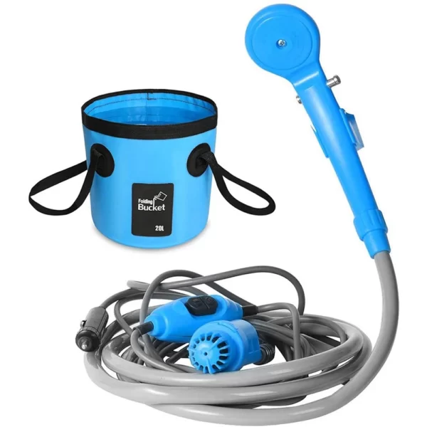 Douche de camping portable 12v avec pompe immergée