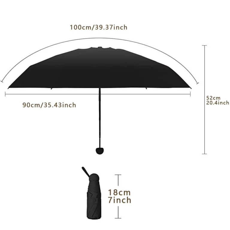 Mini Parapluie Pliable avec Protection UV, Boîte Portable à Double Usage pour Rangement, Pare-Soleil, 01 5